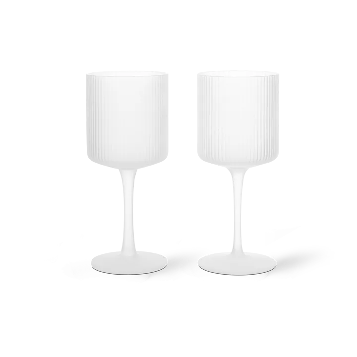 Ripple white wine glass 26 cl 2-pack - Frosted - Ferm Living