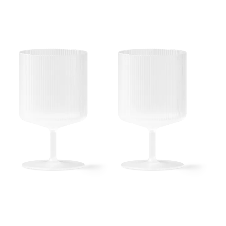 Ripple wine glass 2-pack - Frosted - Ferm Living