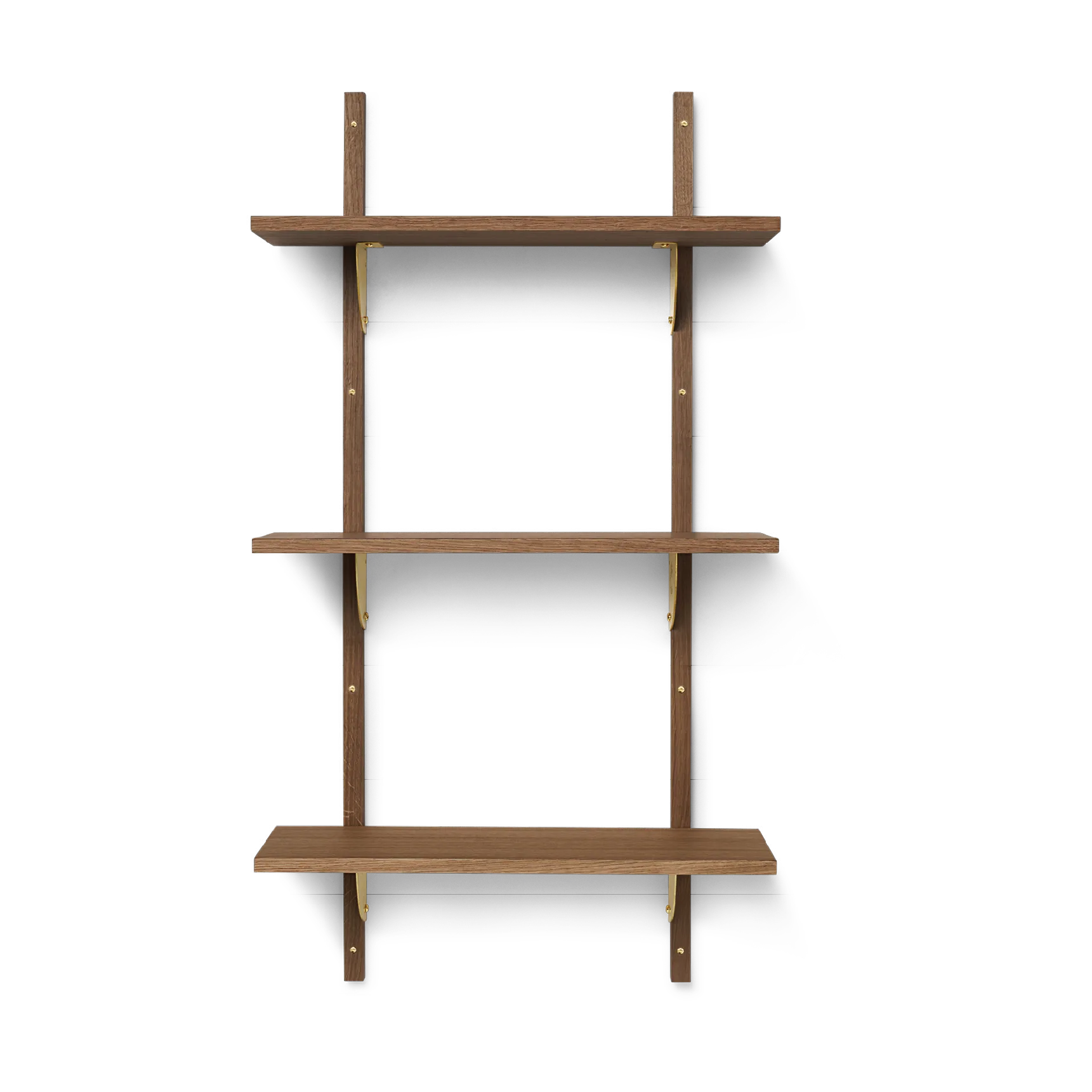 Sector shelf triple narrow, Smoked Oak, brass Ferm Living
