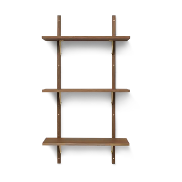Sector shelf triple narrow - Smoked Oak, brass - Ferm Living