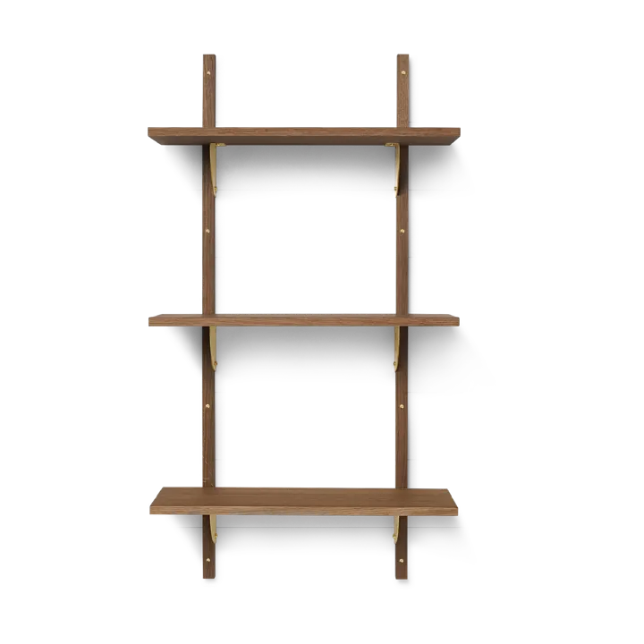 Sector shelf triple narrow - Smoked Oak, brass - Ferm Living