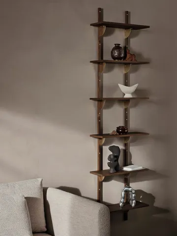 Sector shelf triple narrow - Smoked Oak, brass - Ferm Living