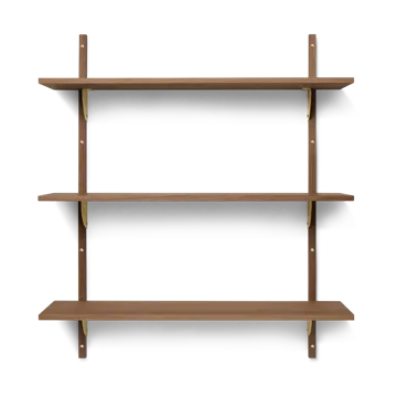 Sector shelf triple wide - Smoked Oak, brass - Ferm Living