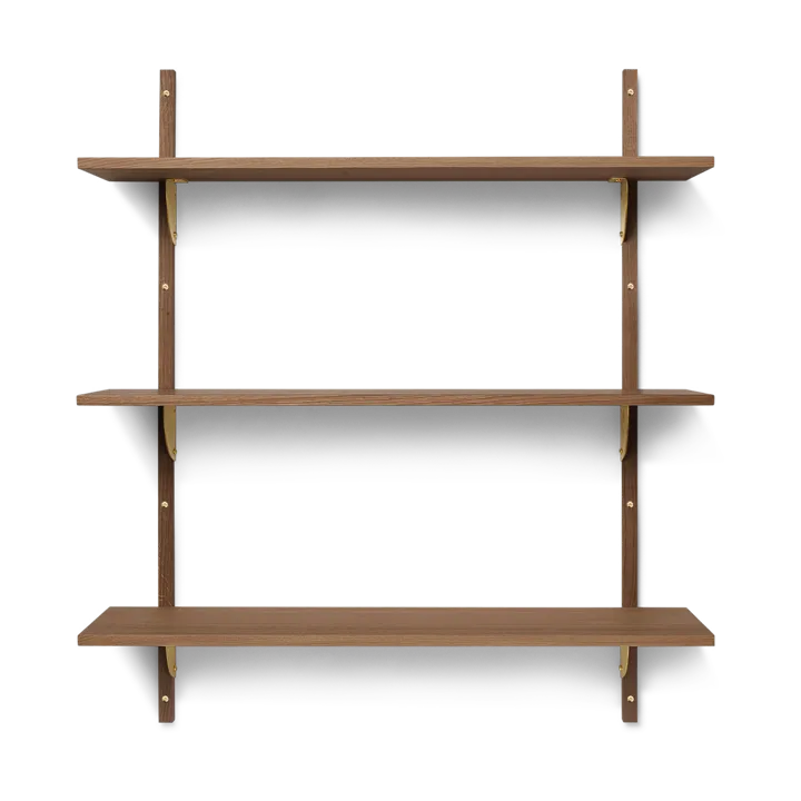 Sector shelf triple wide - Smoked Oak, brass - Ferm Living