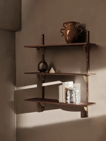 Sector shelf triple wide - Smoked Oak, brass - Ferm Living