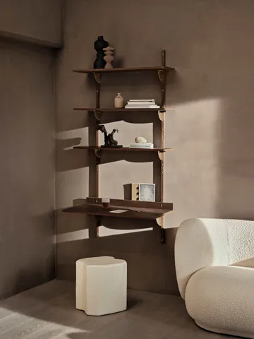 Sector shelf triple wide - Smoked Oak, brass - Ferm Living