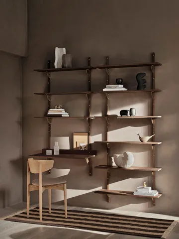 Sector shelf triple wide - Smoked Oak, brass - Ferm Living