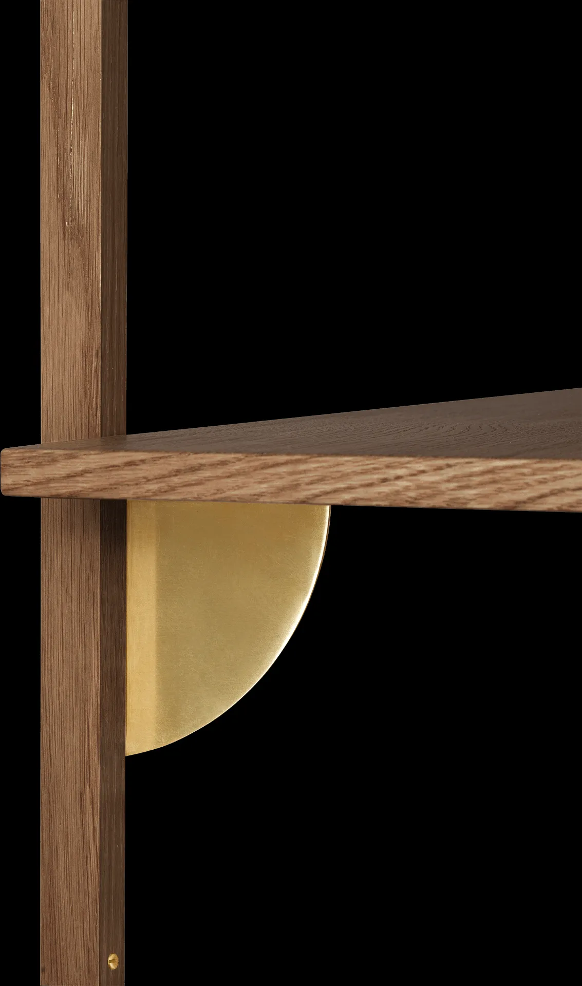 Sector shelfL/S, Smoked Oak, brass Ferm Living