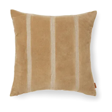 Senti Stripe pillowcase 50x50 cm - Dark sand-linen - Ferm Living