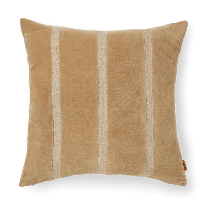 Senti Stripe pillowcase 50x50 cm - Dark sand-linen - Ferm Living