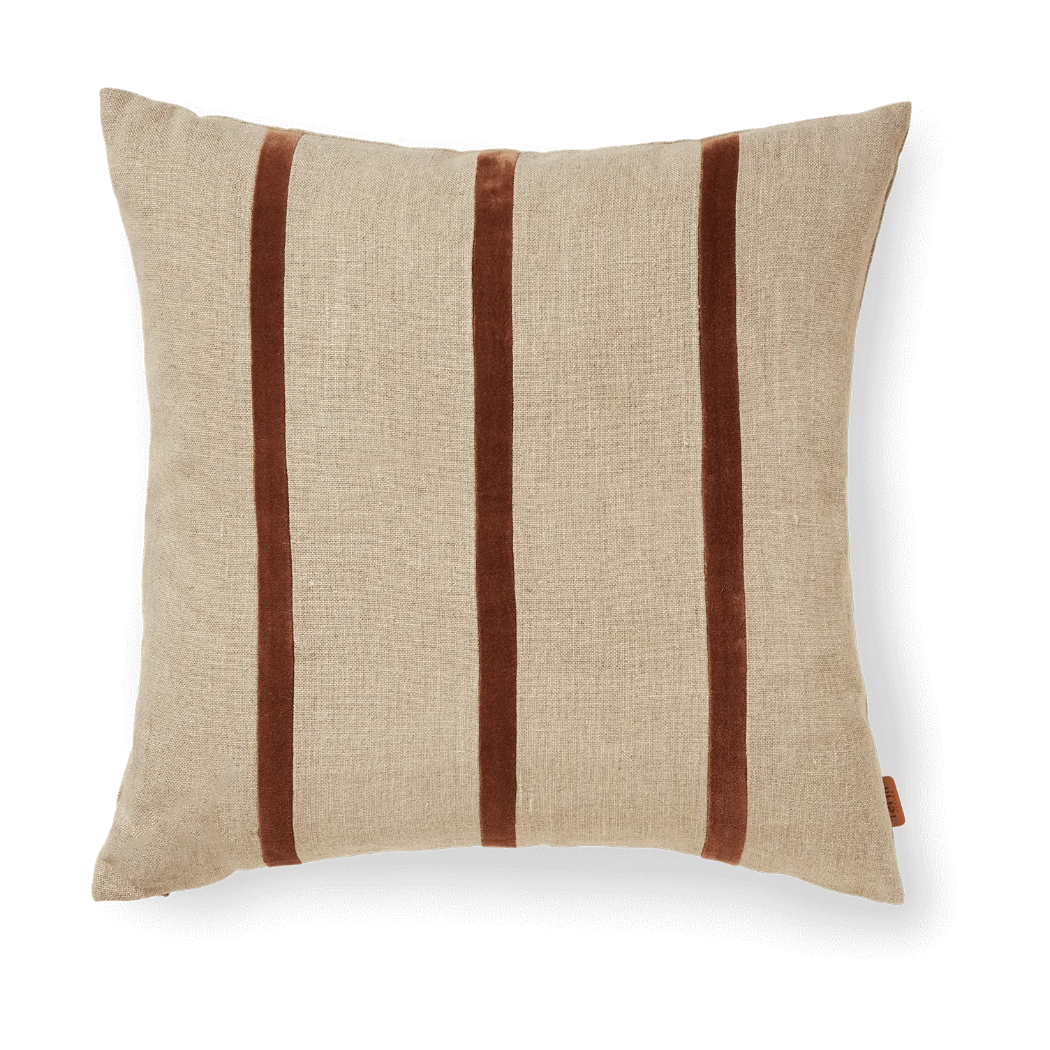 Senti Stripe pillowcase 50x50 cm, Linen-carob brown Ferm Living
