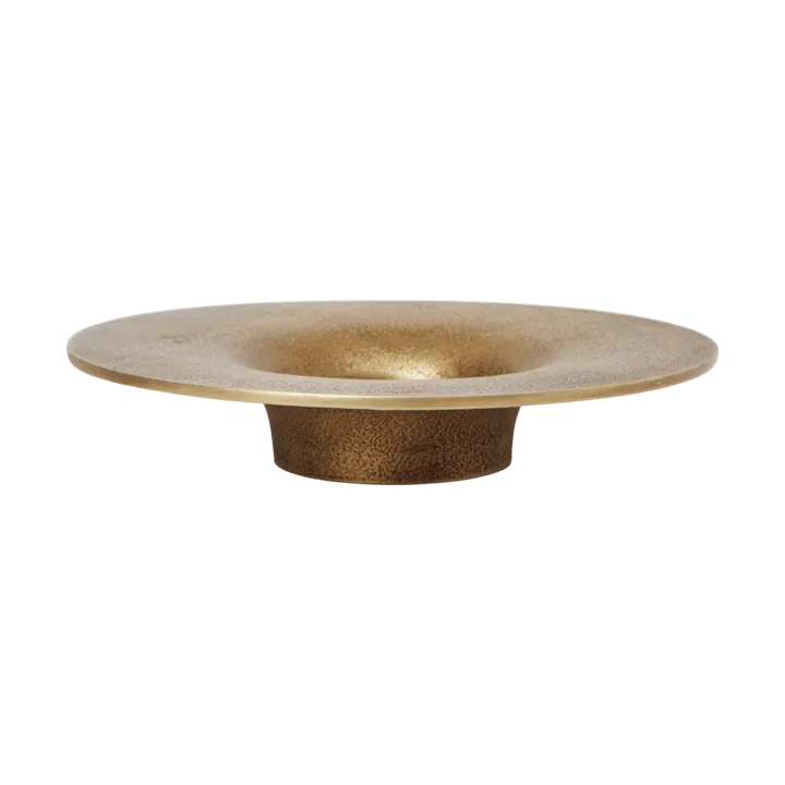 Soothe block candle holder Ø16 cm - Brass Finish - Ferm Living