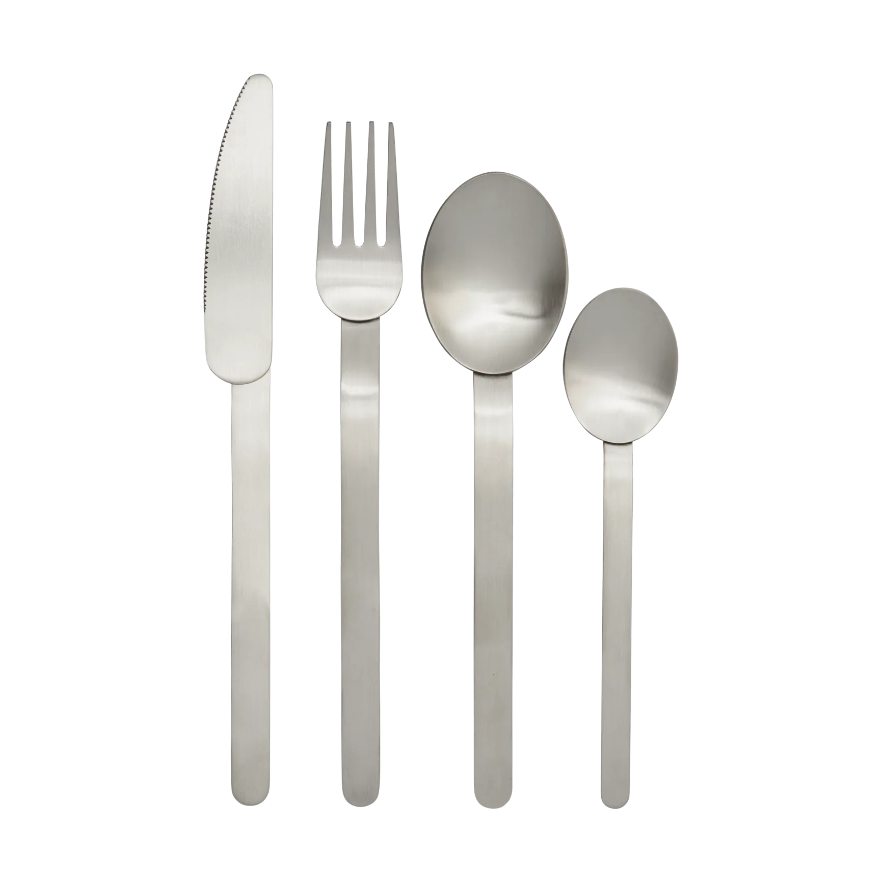Stelo cutlery set 4 pieces, Brushed Stainless Steel Ferm Living