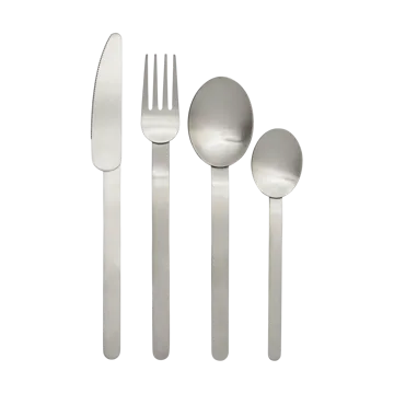 Stelo cutlery set 4 pieces - Brushed Stainless Steel - Ferm Living