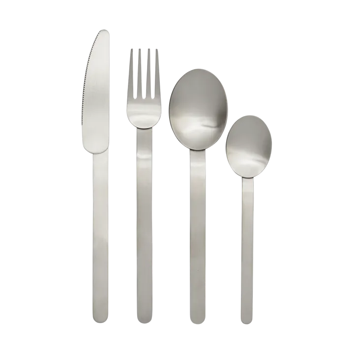 Stelo cutlery set 4 pieces - Brushed Stainless Steel - Ferm Living
