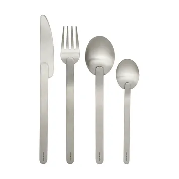 Stelo cutlery set 4 pieces - Brushed Stainless Steel - Ferm Living