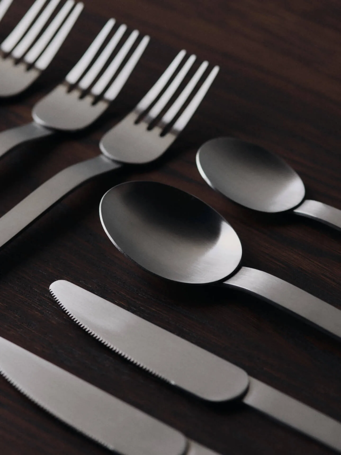 Stelo cutlery set 4 pieces, Brushed Stainless Steel Ferm Living