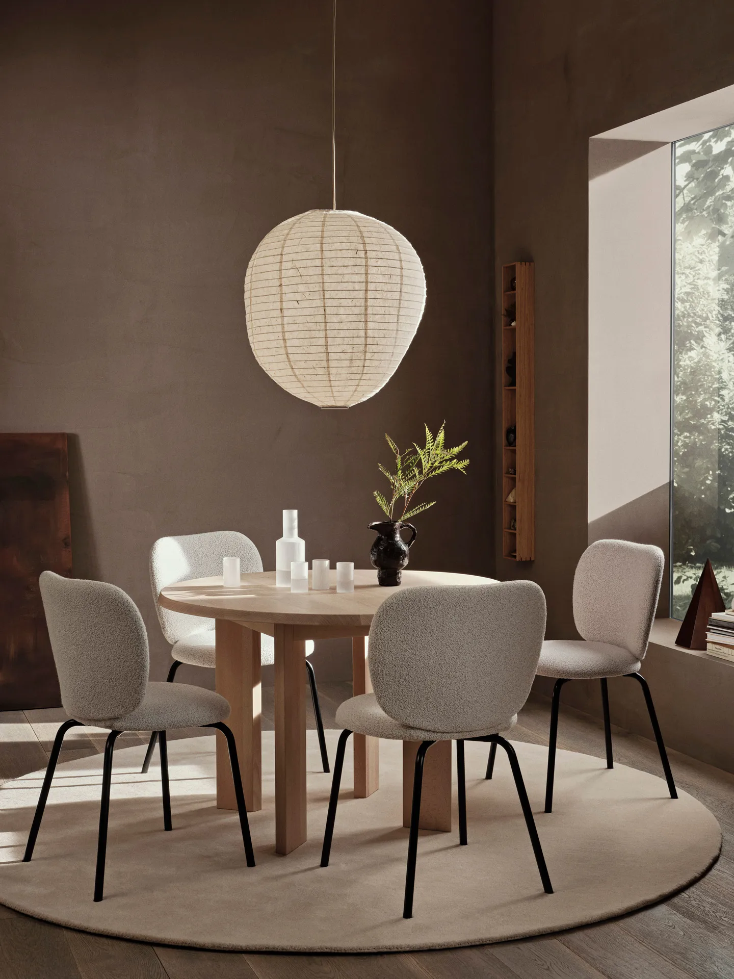 Tarn dining table 104.6x113.5 cm, White Oiled Beech Ferm Living
