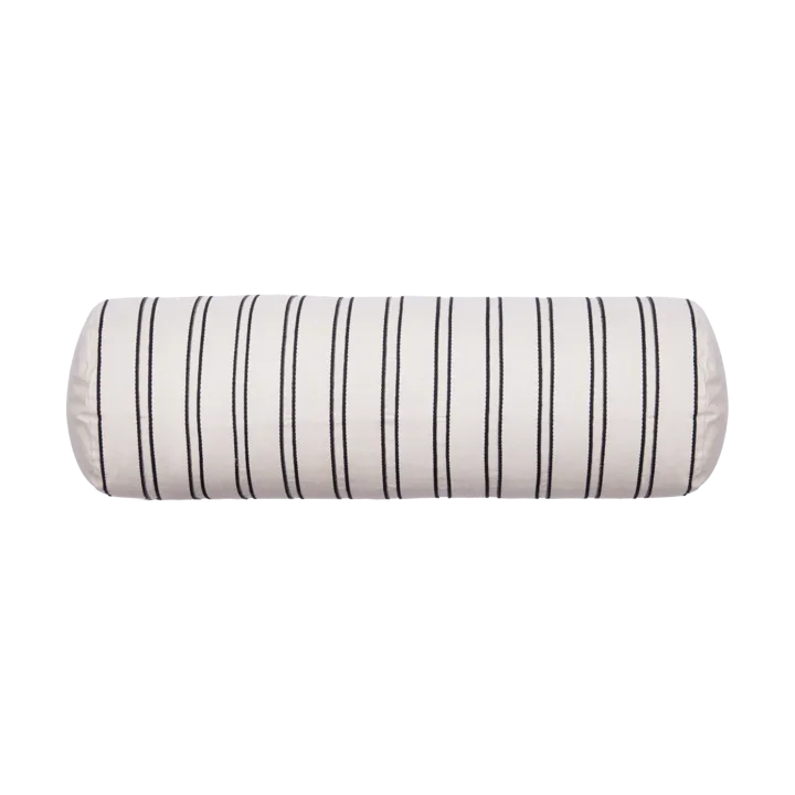Twill bolster cylinder pillow - Off-white-black - Ferm Living
