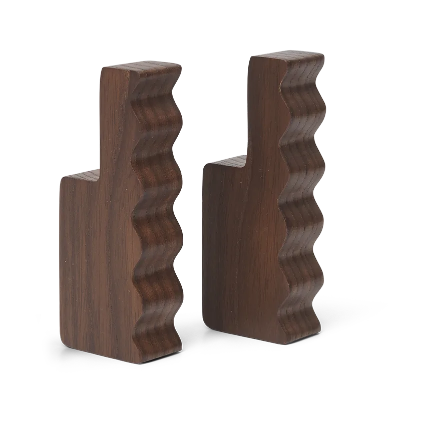 Unda hook 2-pack, Dark Brown Ferm Living