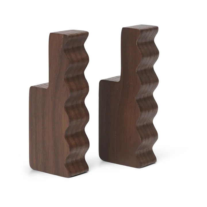 Unda hook 2-pack - Dark Brown - Ferm Living