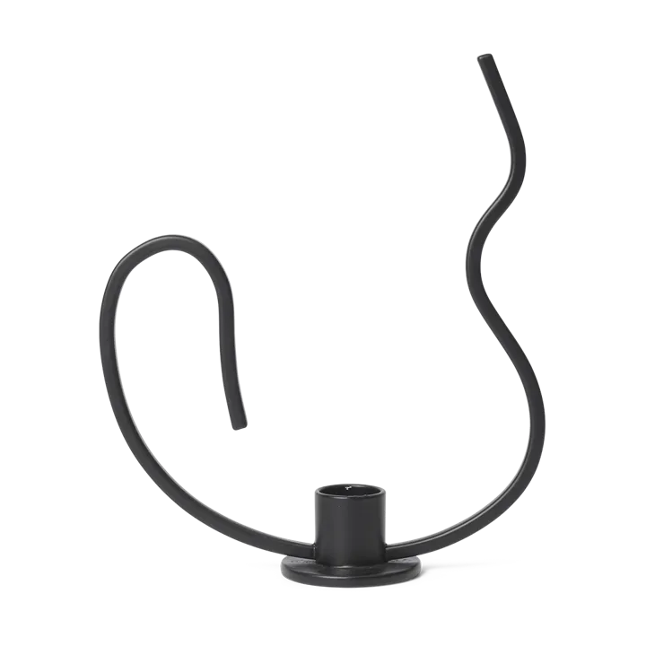 Valse candlestick low - Black - Ferm Living
