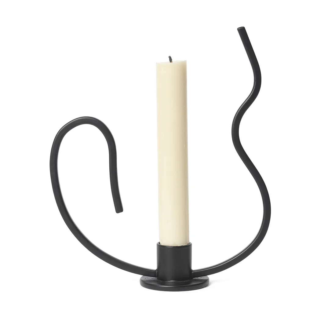 Valse candlestick low, Black Ferm Living