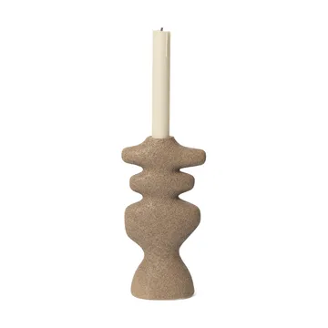 Yara candlestick large - Dark Sand - Ferm Living