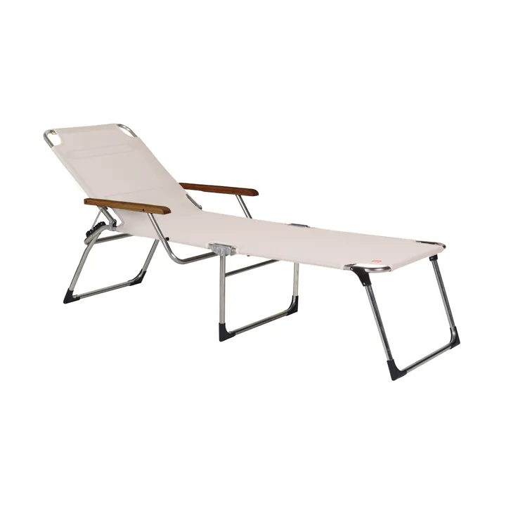 Amigo sun lounger high with armrests - White-beige - Fiam