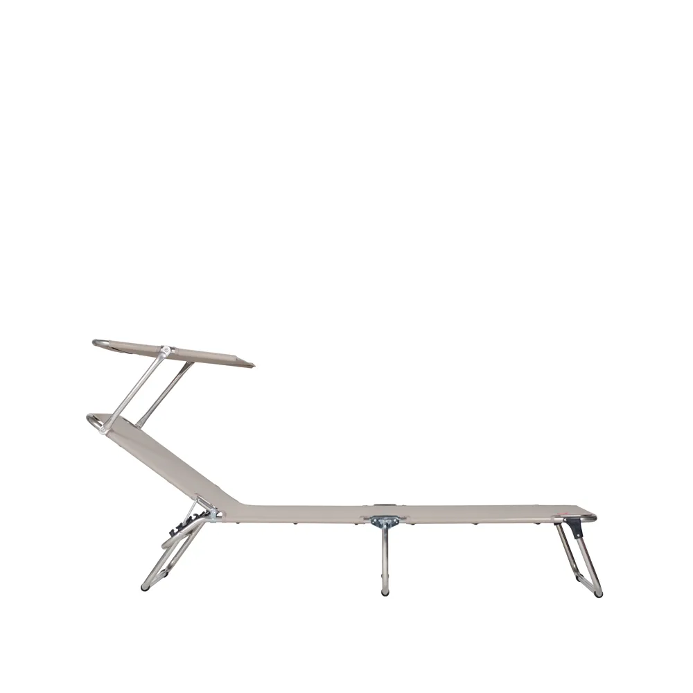 Amigo Top sun lounger, Fabric textaline taupe-aluminium frame-sunroof Fiam