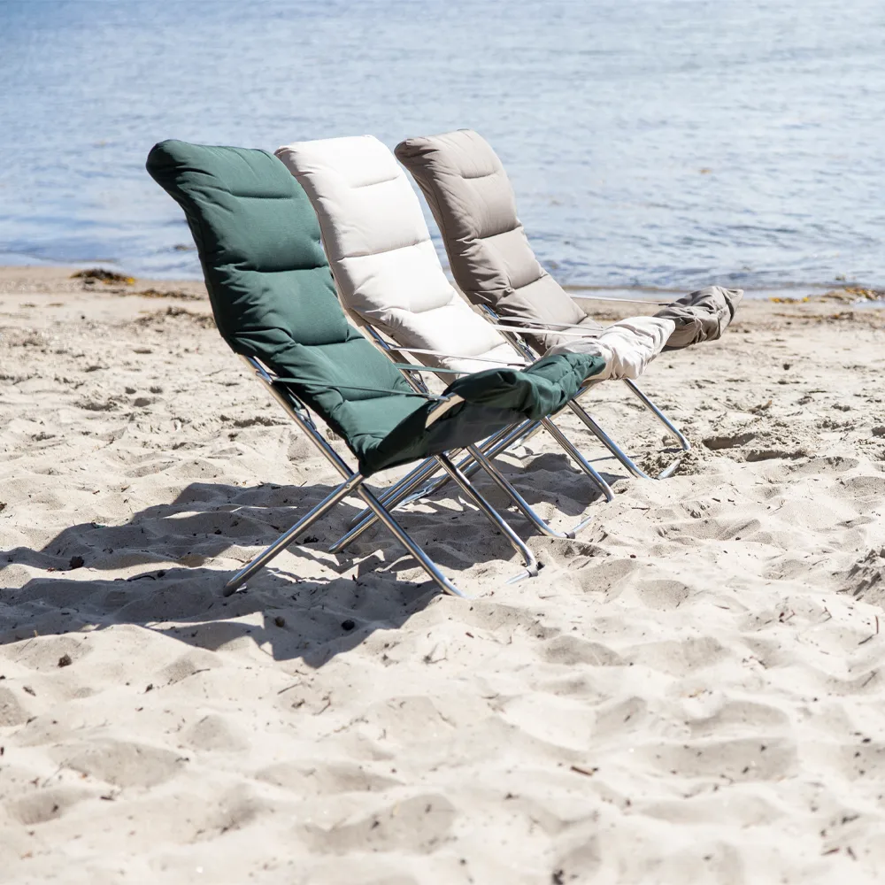 Fiesta Soft sun lounger, Fabric dark green-aluminium frame Fiam