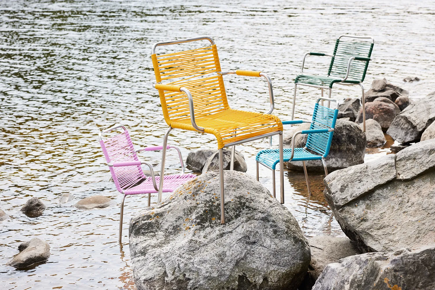 Mya Spaghetti armchair, Turquoise Fiam