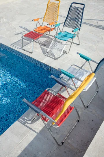 Spaghetti sun lounger without footrest - Multi-aluminium frame-yellow - Fiam