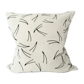 Barr pillowcase embroidered 48x48 cm - Natural-black - Fine Little Day