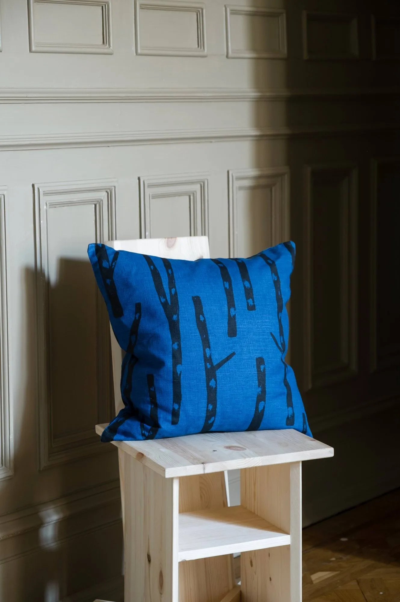 Birch cushion cover 48x48 cm, Blue-black Fine Little Day