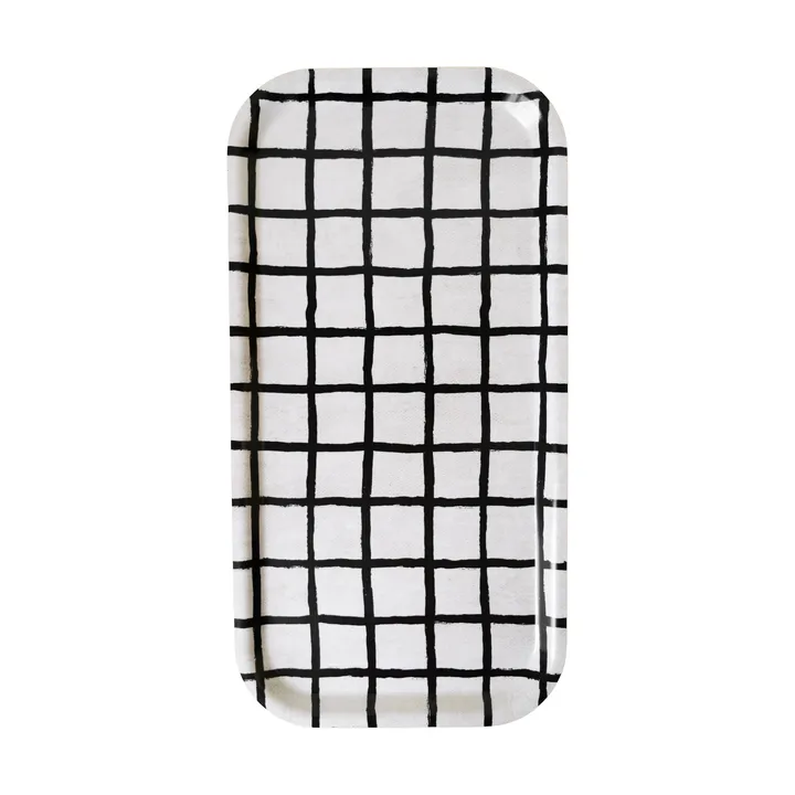 Checkered tray 22x43 cm - Black-white - Fine Little Day