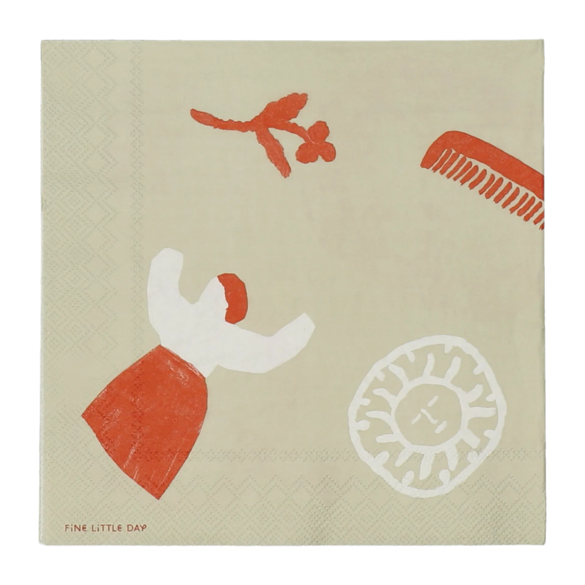 Figures napkin 20 pack, Beige-red Fine Little Day