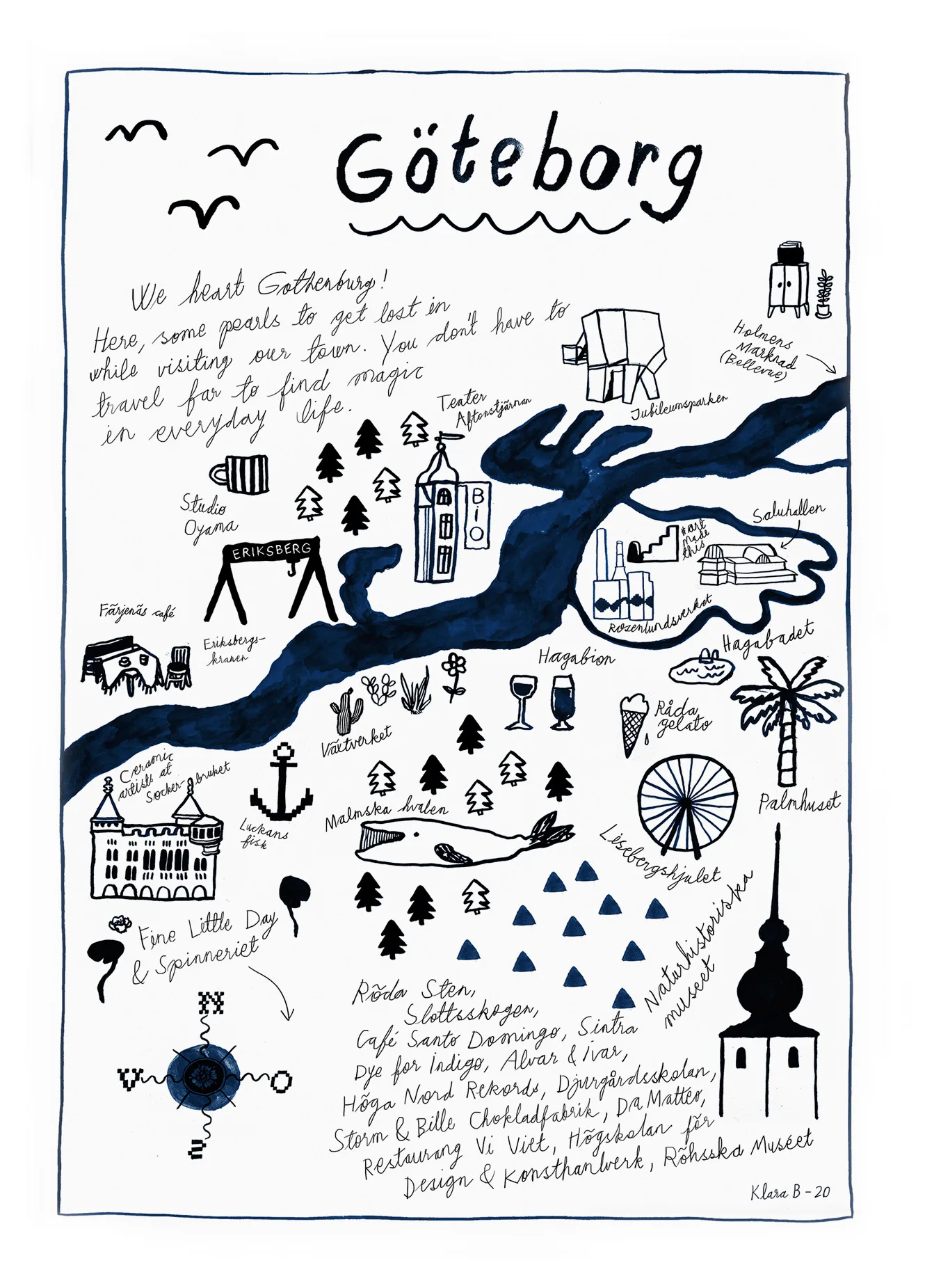 Göteborg poster, 50x70 cm Fine Little Day
