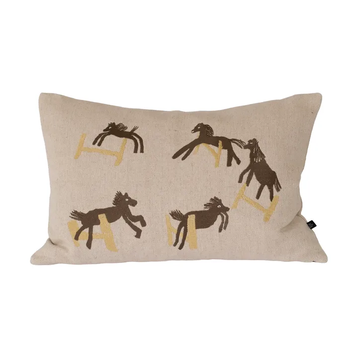 Jumping horse cushion cover 38x58 cm - Natural - Fine Little Day