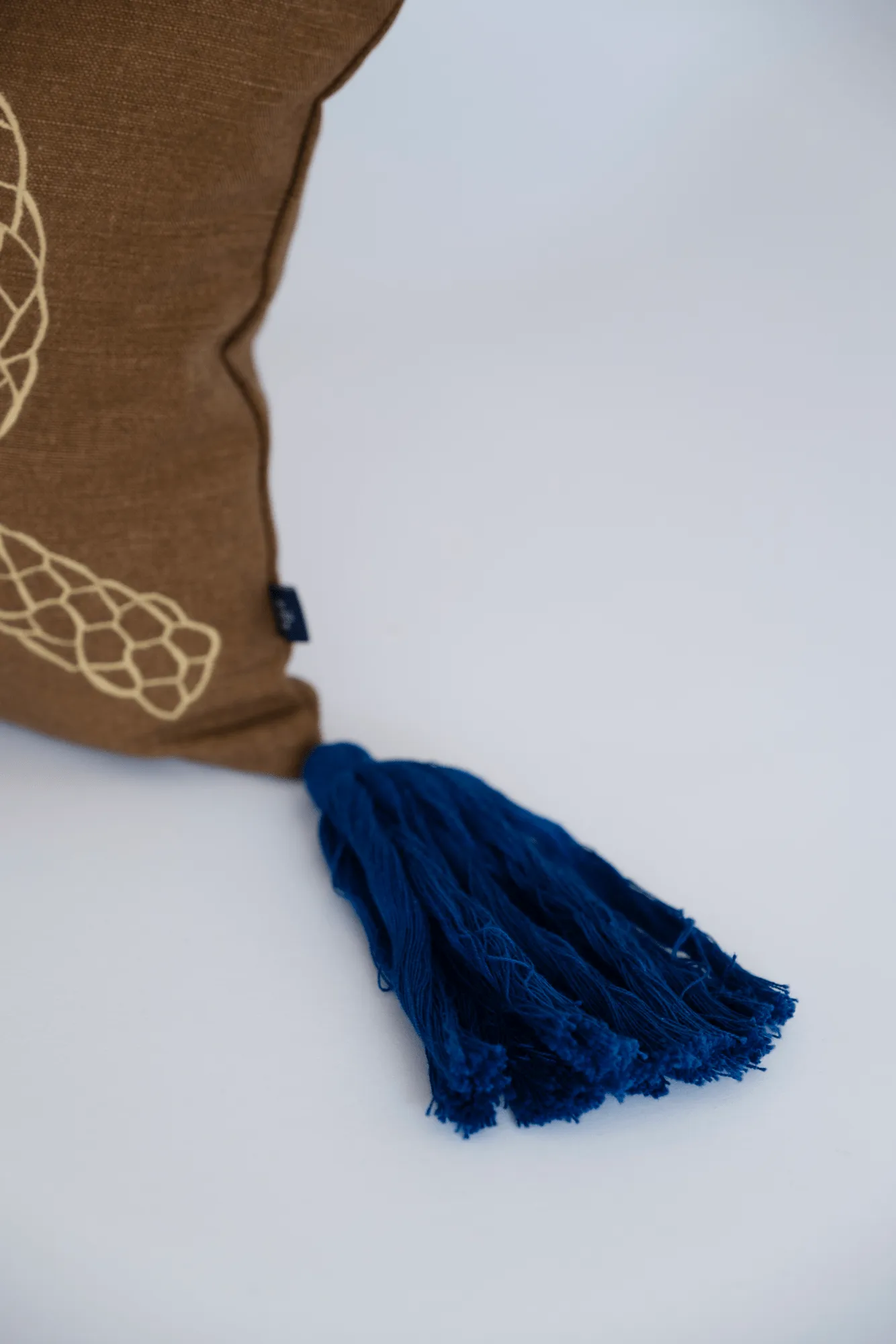 Knop decorative cushion, Brown-gold-blue, 27x40 cm Fine Little Day