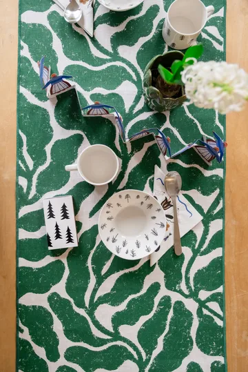 Leaves runner - Green, 45x180 cm - Fine Little Day
