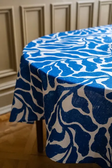 Leaves tablecloth - White-blue, 147x250 cm - Fine Little Day