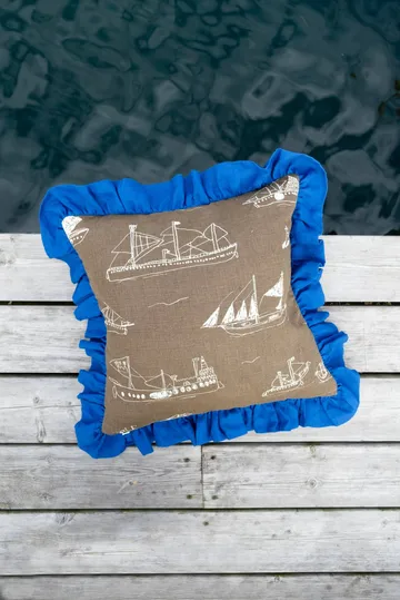 Ohoy cushion cover - Brown-natural-blue, 48x48 cm - Fine Little Day