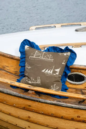 Ohoy cushion cover - Brown-natural-blue, 48x48 cm - Fine Little Day