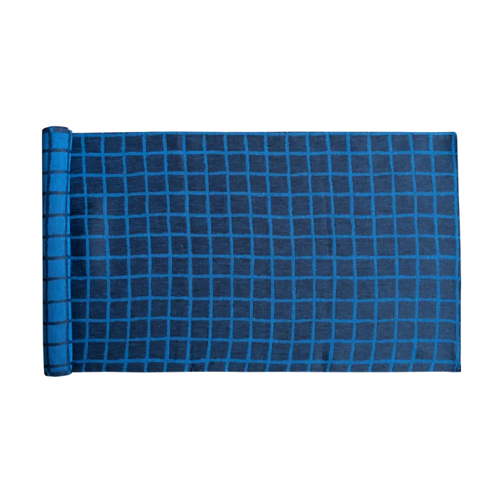 Rutig jacquard-woven table runner 45x150 cm - Blue-black - Fine Little Day
