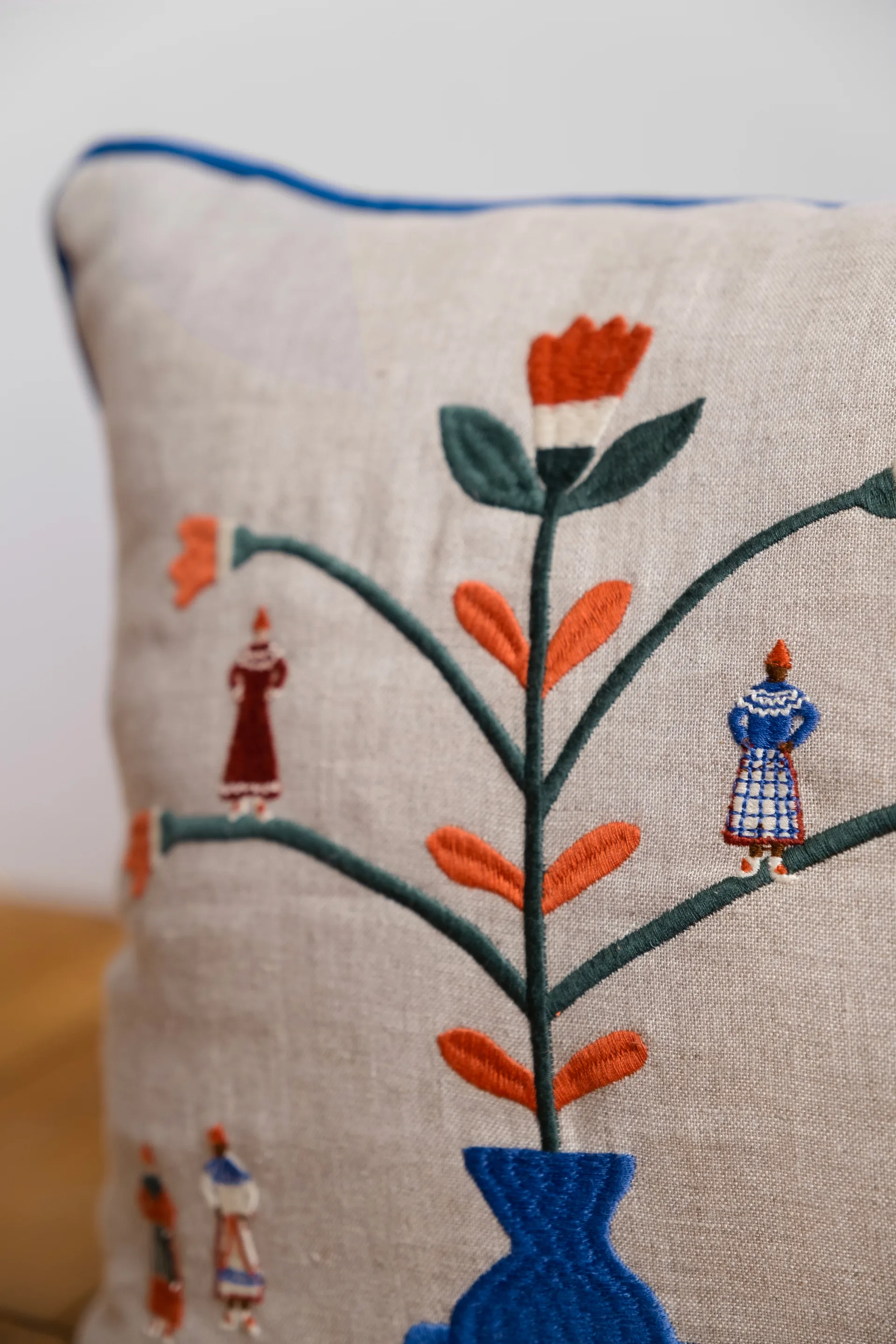 Seasonal pillowcase 38x38 cm, Natural-blue Fine Little Day