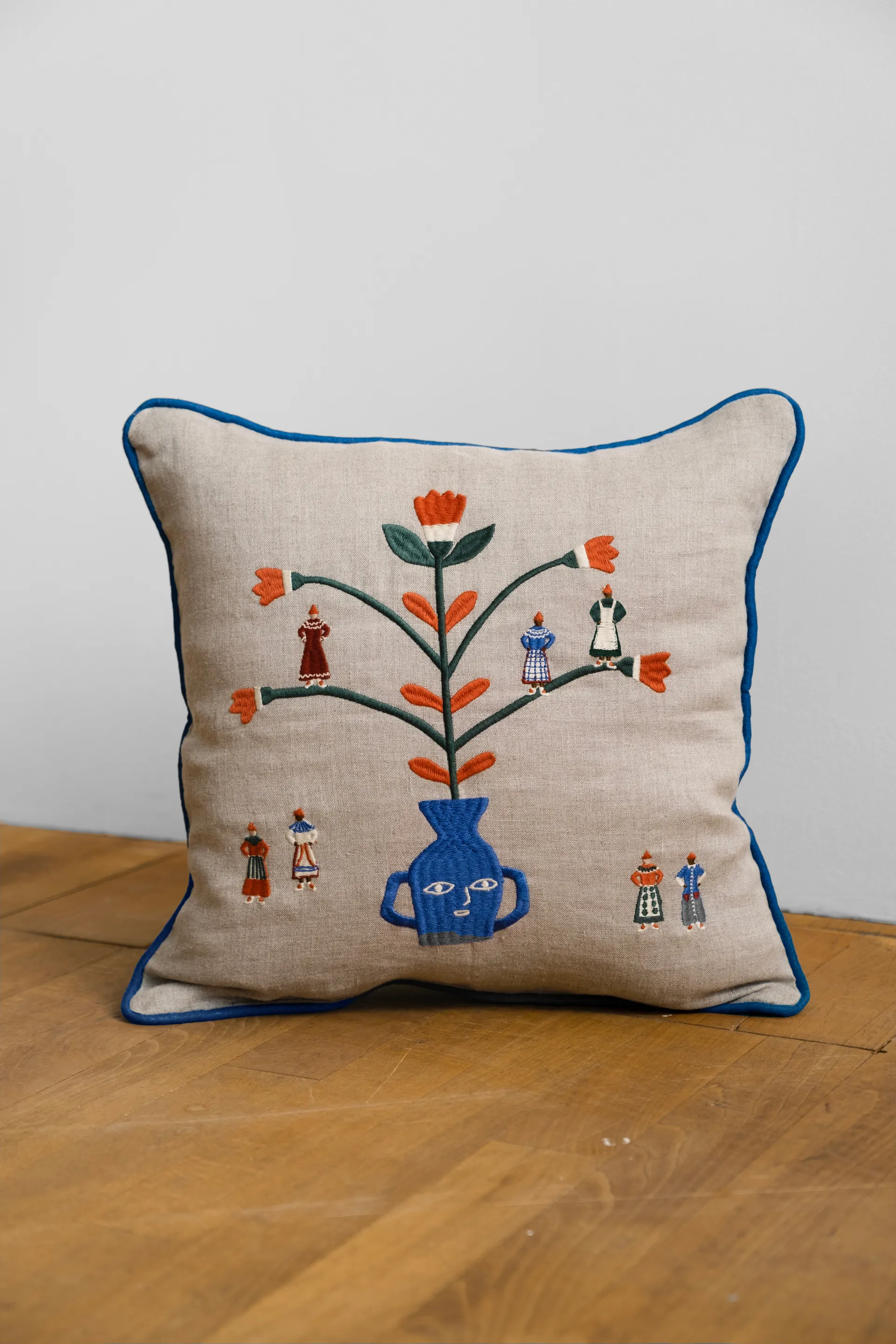 Seasonal pillowcase 38x38 cm, Natural-blue Fine Little Day