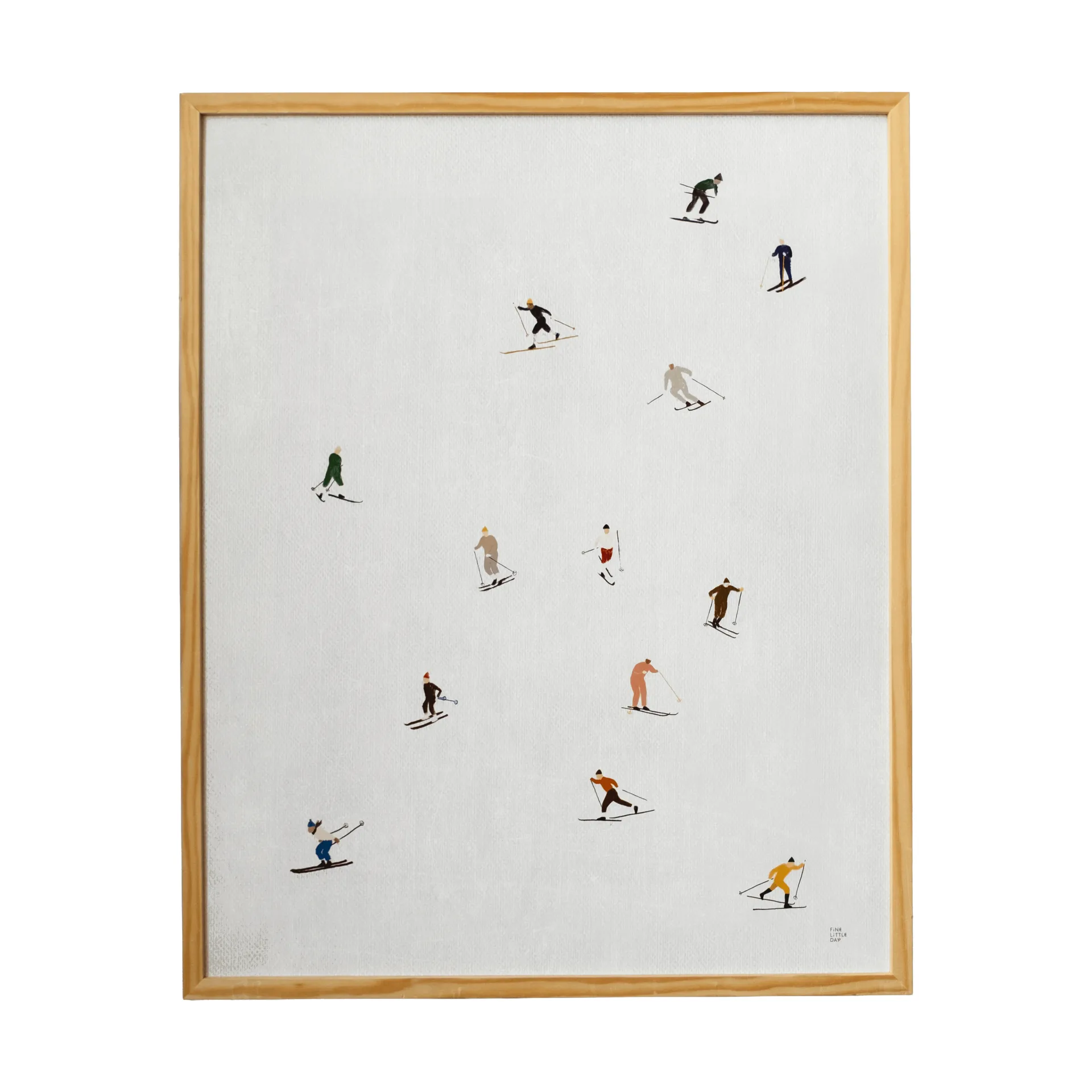 Skiers poster 40x50 cm, Light grey Fine Little Day