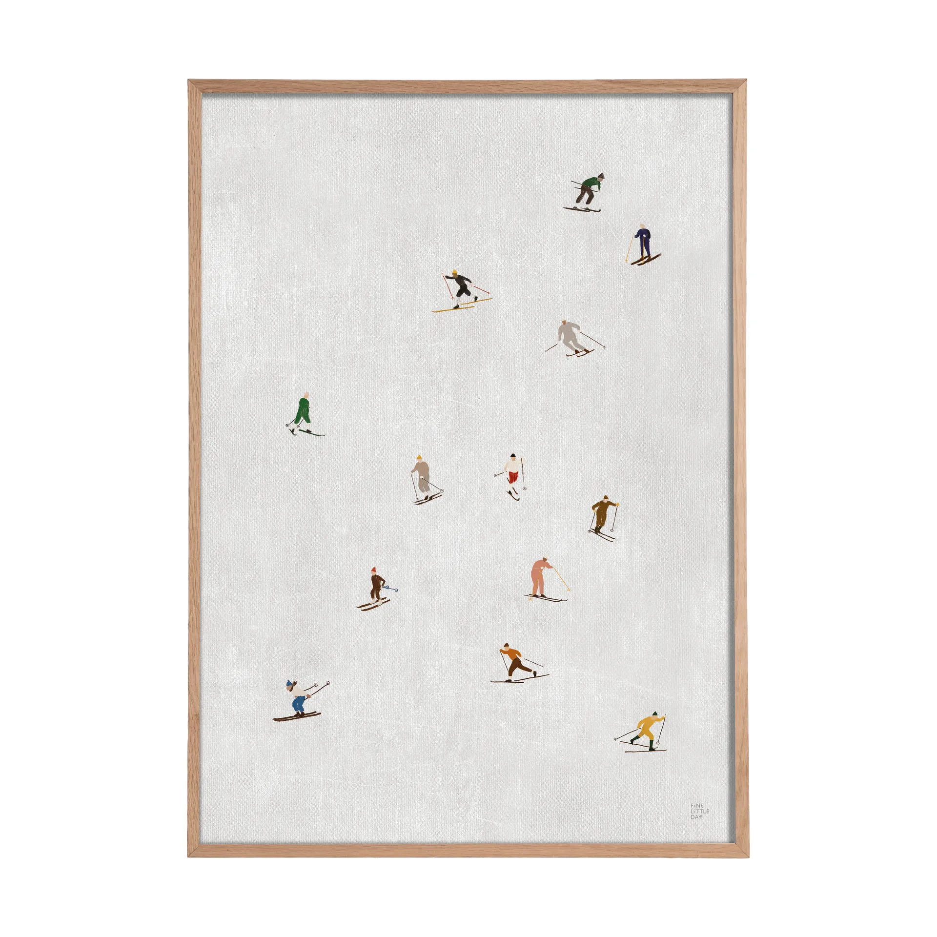 Skiers poster 50x70 cm, Light grey Fine Little Day