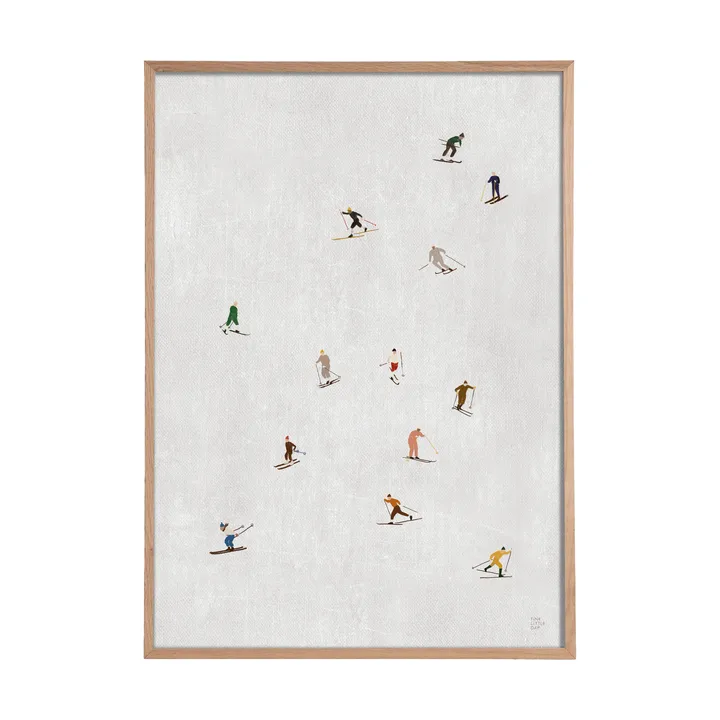 Skiers poster 50x70 cm - Light grey - Fine Little Day